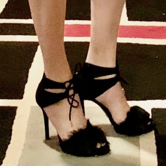 Michael Kors Fur Strapped Heels. Never used. - Picture 1 of 11